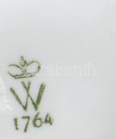 Wallendorf virágmintás váza, jelzett, m: 14 cm