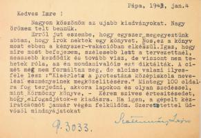 Szathmáry Lajos (1903-1994) tanár, pedagógiai író, háború utáni minisztériumi osztályvezető által al...