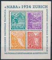 1934 NABA bélyegkiállítás blokk Mi 1. (Mi EUR 750.-) (pici folt jobb oldalon / small spot on the right)