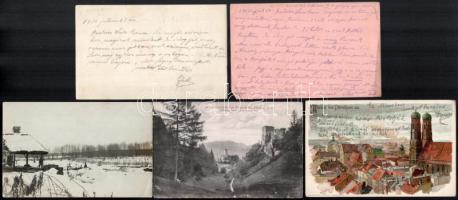 cca 1906-15 össz 9 db képeslap és tábori posta Kézdi-Kovács Lóránthoz (1897-1916), Kézdi-Kovács Lász...