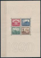 Deutsches Reich 1930 IPOSTA blokk Mi 1 jó minőség, alul a kereten halvány foltok / good quality MNH block, light spots on the margin below