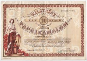 1942. Miske "Miskei Paprikamalom Szövetkezet" üzletrészjegye 10P-ről (3x), sorszámkövetők ...