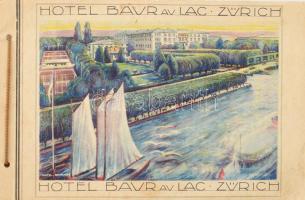 cca 1930 Zürich, Baur au Lac Hotel képes ismertető prospektus