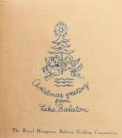 cca 1930 The Royal Hungarian Balaton Guiding Commission angol nyelvű naptára, kézzel színezett illus...