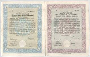 Vegyes 9db-os részvény, kötvény és takarékbetét tétel, közte: Kalocsa 1930. "Kalocsai Hangya Fo...