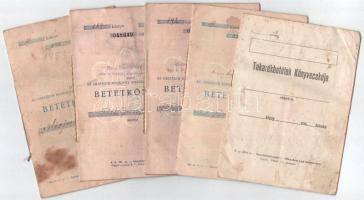 Vegyes 9db-os részvény, kötvény és takarékbetét tétel, közte: Kalocsa 1930. "Kalocsai Hangya Fo...