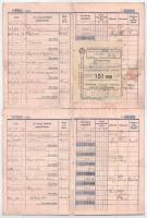 Vegyes 9db-os részvény, kötvény és takarékbetét tétel, közte: Kalocsa 1930. "Kalocsai Hangya Fo...