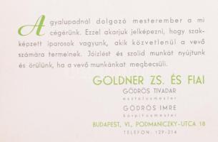 Goldner Zs. és Fiai Bp. VI. Podmaniczky u. 18. asztalos és kárpitosmesterek prospektusa