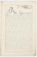 1794 Trencsén vármegyei közgyűlés eredeti jegyzőkönyve a kihirdetett oklevelek leírásával Prileszky Károly, (1756-1818): a hétszemélyes tábla bírája, alnádor és más helyi nemesek aláírásával 8 beírt oldalon / 1794 original minutes of the Trencin county assembly with a description of the certificates issued. Károly Prileszky, (1756-1818): the judge of the seven-member panel, with the signatures of other local nobles on 8 inscribed pages