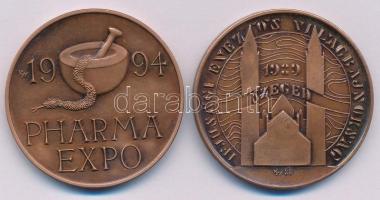 Kiss György (1943-) 1994. "PHARMA EXPO / KKF&amp;TT" kétoldalas bronz emlékérem (42,5mm) + 1995. "Ifjúsági Evezős Világbajnokság" kétoldalas bronz emlékérem (42,5mm) T:UNC,aU