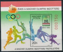 1985 90 éves a Magyar Olimpiai Bizottság ajándék blokk (26.000)