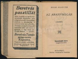 Edgar Allan Poe: Az aranybogár. Regény. Tolnai Regénytára. Bp., én., Tolnai. Kiadói papírkötés, az e...