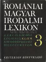 Romániai Magyar Irodalmi Lexikon. Szépirodalom, közírás, tudományos irodalom, művelődés III. Kh-M. Bukarest, 1994, Kriterion. Kiadói műbőr kötés, kopott papír védőborítóval, egyébként jó állapotban.