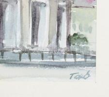 Toró József (1959-): Nagyváradi részlet (Astoria?). Akvarell, papír, jelezve jobbra lent. 28x18 cm. ...