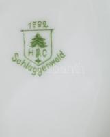 Schlaggenwald asztaközép és fedeles kínáló alátéttel, cca 1940, h: 26 cm