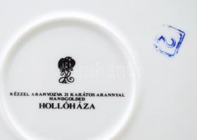 Hollóházi Szász Endre által tervezett porcelán tál. Matricás, jelzett, hibátlan, d: 20 cm