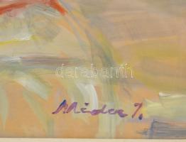 Méder Ilona (1903-1988), kolozsvári festőnő: Csendélet. Akvarell, papír, jelzett. Üvegezett fakeretb...