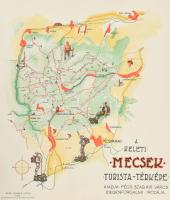 1939 A Nyugati-Mecsek turista térképe. Litográfia, kiadja Pécs sz. kir. város idegenforgalmi irodája...