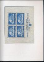 1933 WIPA blokk kifogástalan állapotban, a beragasztásból származó jelentéktelen ragasztónyomokkal. ...