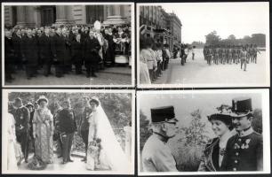 Ferenc Józsefről és IV. Károlyról készült fotók, 8 db, későbbi előhívások, 9×13 cm