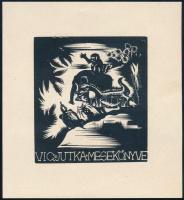 Bordás Ferenc (1911-1982): Vig Jutka mesekönyve. Fametszet, papír, jelzett a hátoldalán pecséttel, 7x6 cm