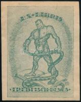 Boris László (1897-1924): Ex libris Trebitsch Dénes, 1919. Klisé, papír, jelzett a klisén, 8,5x6,5 cm