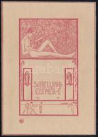 Bottlik Tibor (1884-1974), Rozsnyay Kálmán (1874-1948) metszése: Schelling Elemér-é (szecessziós ex libris). Klisé, papír, jelzett a klisén, kartonra kasírozva, 10x6 cm