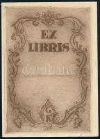 Conrad Gyula (1877-1959): Ex libris G.K. (Gutenberg Könyvkiadó). Klisé, papír, jelzett a klisén, 9×6 cm