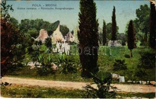 1916 Pola, Pula; Brioni, Ruine romane / Római kori romok / Roman ruins (EK)