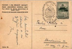 1948 Világ asszonyai a békéért! Nemzetközi Demokratikus Nőszövetség II. Kongresszusa. Köszöntjük a v...