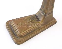 Szecessziós bronz asztali lámpa, m: 30 cm