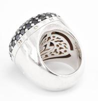 Thomas Sabo feketeköves (gránát) designer Ag gyűrű, jelzett (br. 33,85g/0.925), méret: 52
