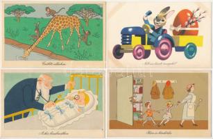 14 db MODERN magyar retro grafikai képeslap. Képzőművészeti Alap