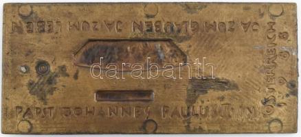 Erwin Huber bronz dombormű: Mária a kisdeddel, jelzett, 16x7 cm