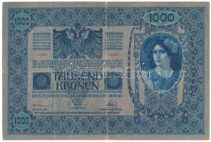 Ausztria 1919. (1902) 1000K, függőleges "DEUTSCHÖSTERREICH" felülbélyegzéssel, "1437 ...