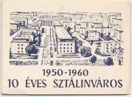 1950-1960 10 éves Sztálinváros - mini nem-képeslapos leporello Dunaújvárosból