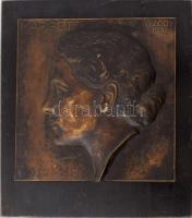 1932 Sződy Szilárd (1878-1939): Margot. Bronz plasztika, fa lapra erősítve, jelzett, 25x24 cm