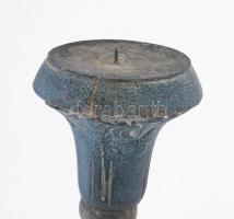 Nagyméretű fa gyertyatartó, sérüléssel, m: 60 cm