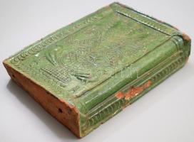 ca 1870, Kalotaszeg, Kályhacsempe, életfa motívummal, TA monogrammal, kis sérülésekkel, 22x32 cm CSA...