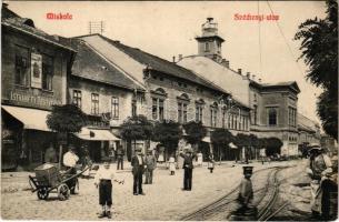 Miskolc, Széchenyi utca, Istvánffy Testvérek és Vogel Mari üzlete, villamossín. Fodor Zoltán kiadása (fl)