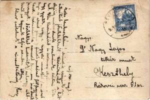 1931 Sümeg, vár, kirándulók. photo (EB)