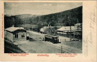 Budapest II. Hűvösvölgy, villamos végállomás, Balázs vendéglője. Divald Károly 307. (Rb)