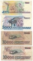 Brazília DN(1990-1993) 500CN + 5000C + 10.000C (2x) T:F-VG
Brazil ND(1990-1993) 500 Cruzados Novos ...