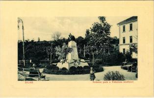 Zilah, Zalau; Szikszai park a Tuhutum emlékkel. W. L. Bp. 7105. 1911-14. / park and monument