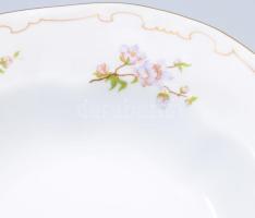 Zsolnay 6 darabos stafírozott szélű mélytányér szett, jelzett, d: 23 cm