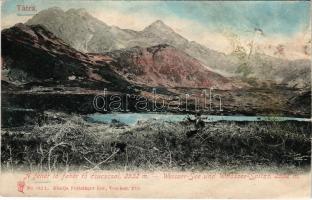 Tátra, Magas-Tátra, Vysoké Tatry; Fehér tó és fehér tó csúcs. Feitzinger Ede No. 912. L. 1905. / Weisser See and Spitze (Rb)