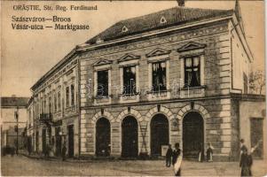 Szászváros, Broos, Orastie; Strada Reg. Ferdinand / Vásár utca / Marktgasse / street view (fl)