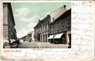 1903 Szászváros, Broos, Orastie; Marktgasse. H. Graef / Piac utca / street (EK)