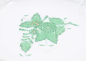 Herendi Apponyi zöld mintás 2 darab csészealj, jelzett, hibátlan, d: 11,5 cm