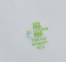 Zsolnay Pompadour mintás 3 darab süteményes tányér d: 16,5 cm + 2 darab csészealj d: 15 cm, jelzett ...